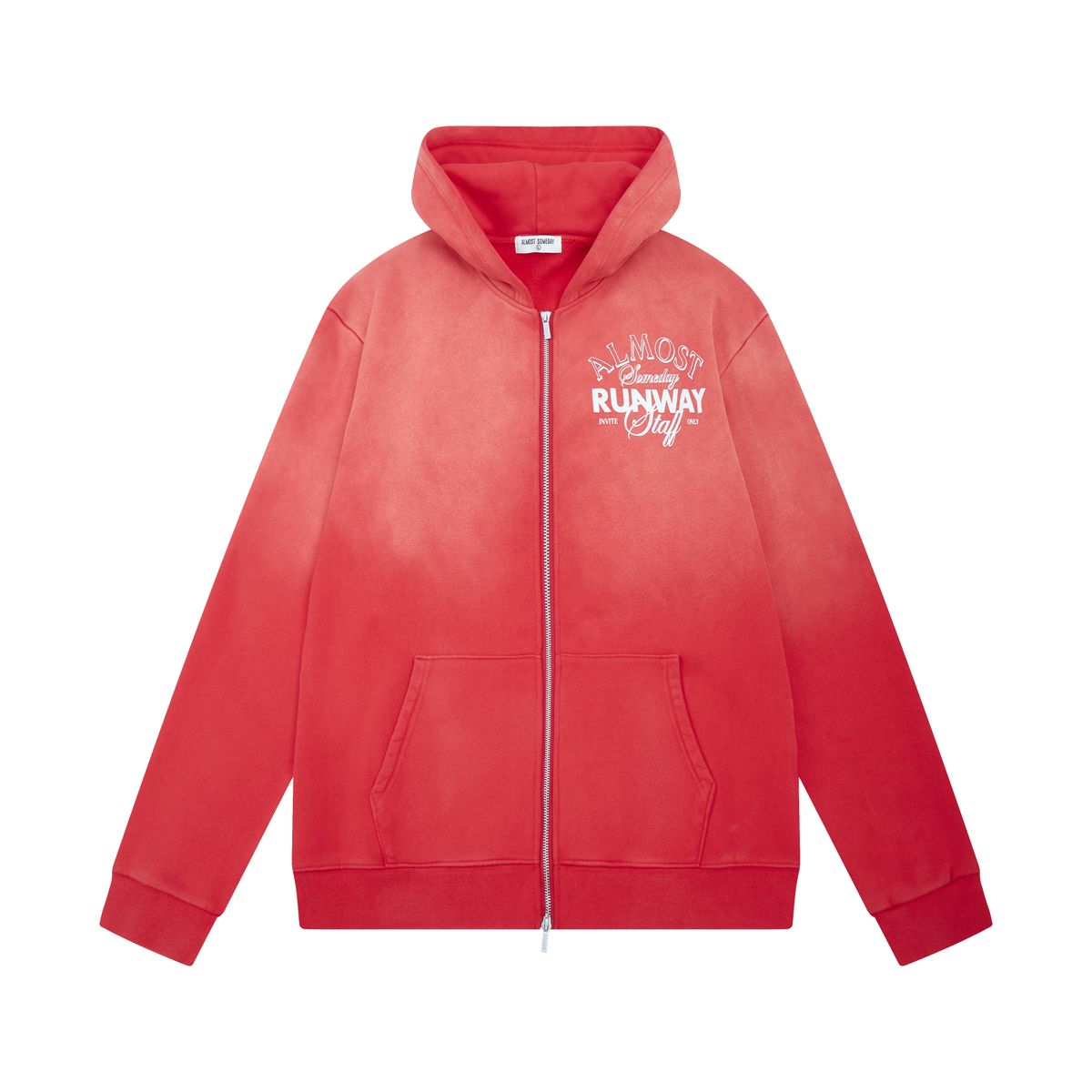 ALMOST SOMEDAY RUNWAY ZIPUP HOODIE (Sun Fade Red)
